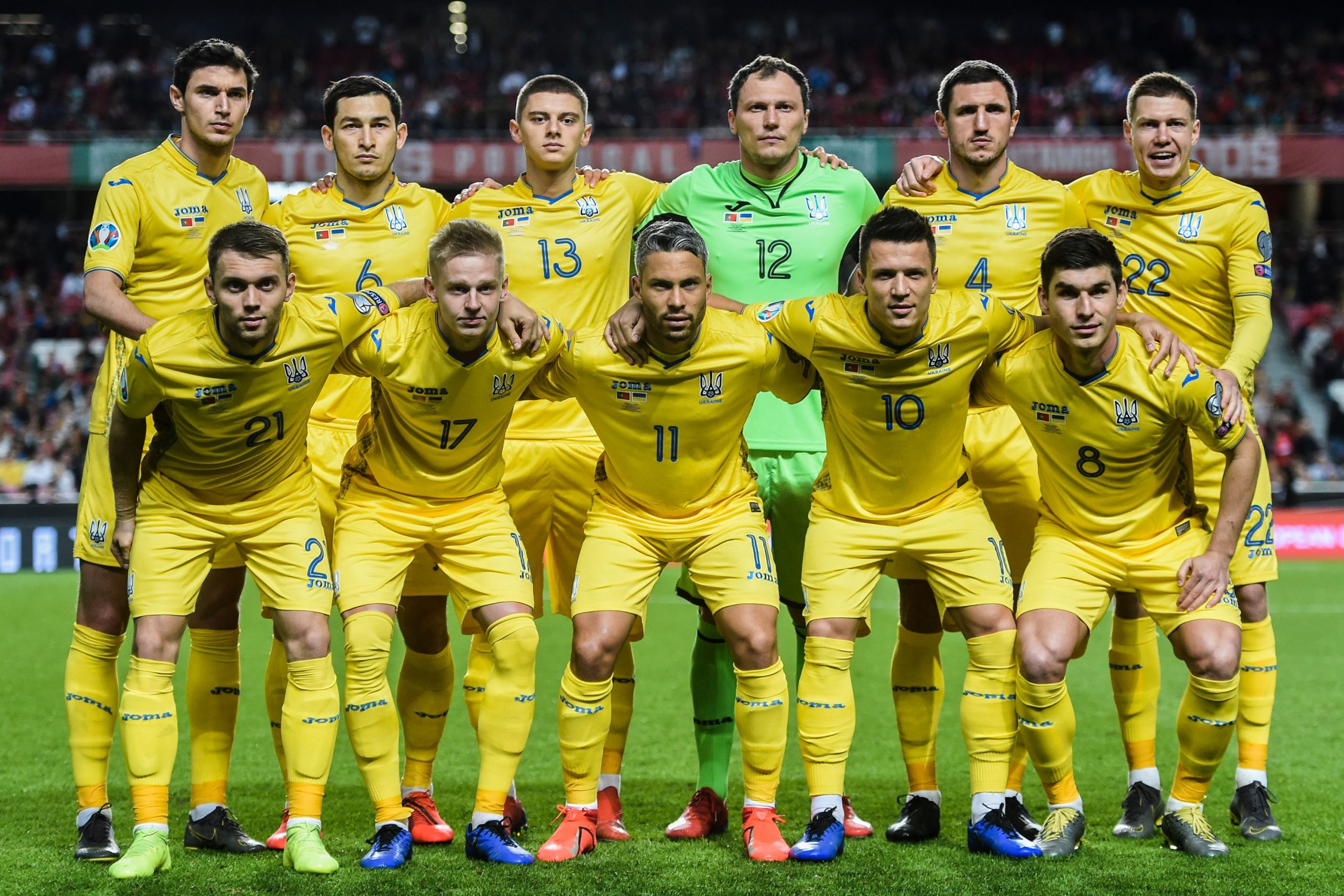 teamfoto voor Ukraine