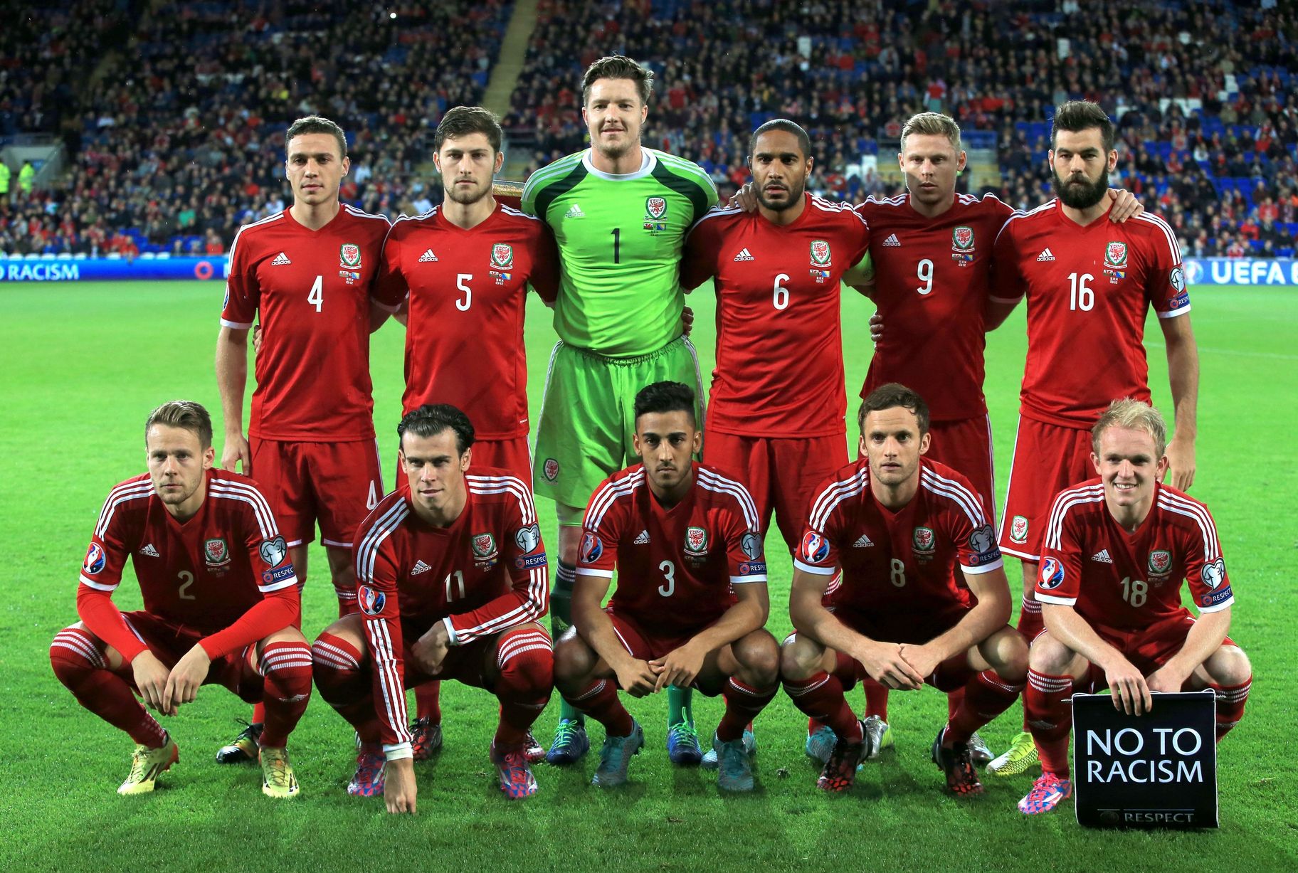 teamfoto voor Wales